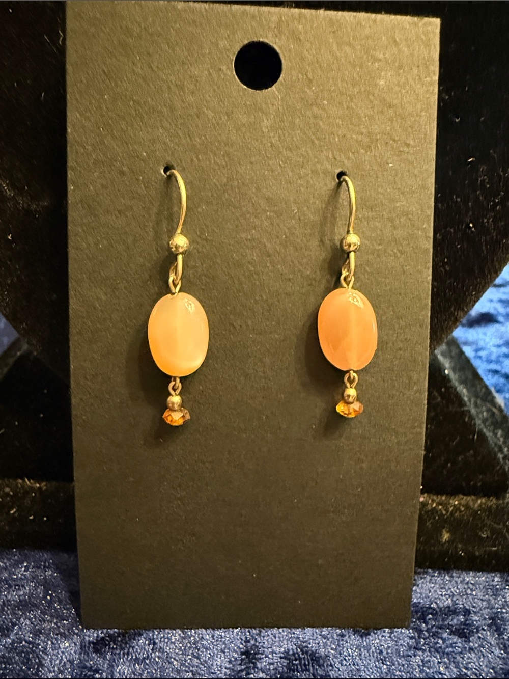 Artisan created carnelian crystal drop earrings gold filled posts pierced